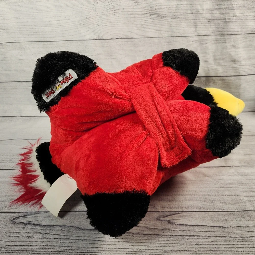 NHL Chicago Blackhawks Pillow Pets Tommy Hawk Mascot Plush Red Black 19 inch